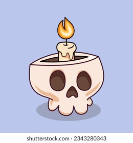 Cute skull with candle, candle, cute, skull
