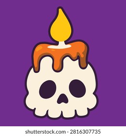 Cute Skull Candle Halloween
