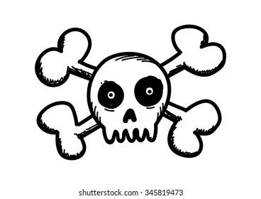 Cute skull doodle.