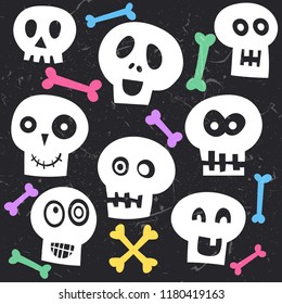 Cute Skull Halloween Character