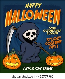 cute skull in Halloween party celebration