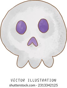 cute skull for halloween vector illustration