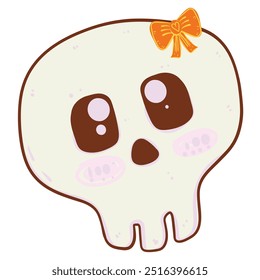 cute Skull hand drawn in vector file for Halloween decoration. 