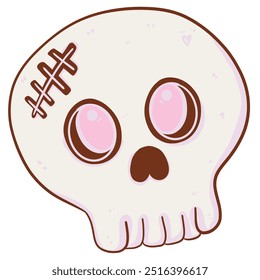 cute Skull hand drawn in vector file for Halloween decoration. 