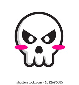 cute skull head icon. cute skull head illustration. illustration for halloween celebration