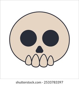 cute skull head illustration suitable for use in halloween themed designs