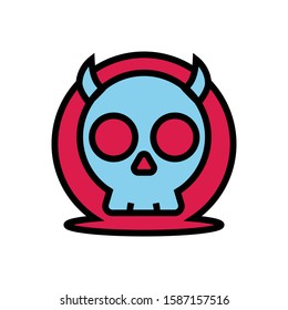 cute skull icon simple design