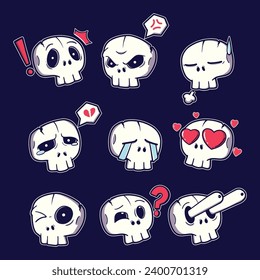 cute skull icon vector art