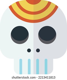 cute skull illustration in minimal style isolated on background