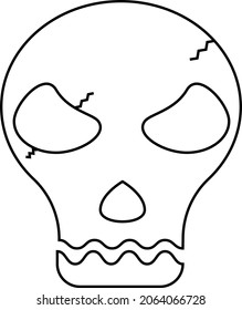 cute skull outline symbol or icon