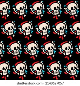 Cute Skull Pattern Vector Illustration
