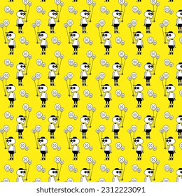 cute skull pattern vector for tee print and background wallpaper
