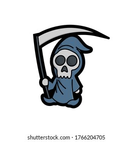 Cute skull ripper for halloween illustration good for sticker, cartoon, print, t shirt design, illustration, drawings