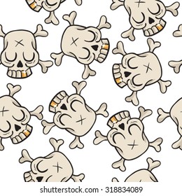 cute skull seamless pattern