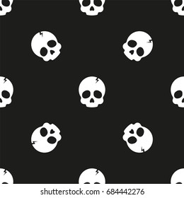 Cute skull - seamless pattern. Vector background