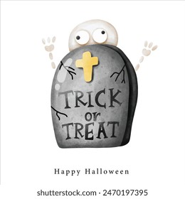 Netter Schädel Skelett Geist mit Trick oder Leckerli Zeichen , Illustration Halloween Horror Element Clipart