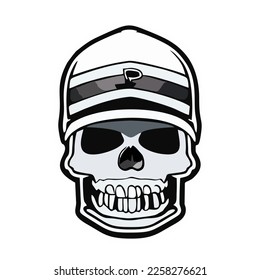 Cute skull sticker design. Great for souvenir design. Kawai sticker eps.