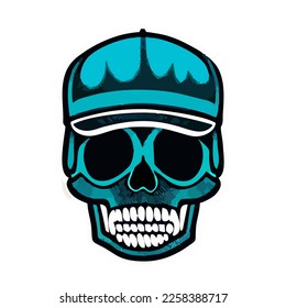 Cute skull sticker design. Great for souvenir design. Kawai sticker eps.