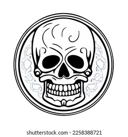 Cute skull sticker design. Great for souvenir design. Kawai sticker eps.