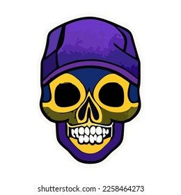 Cute skull sticker design. Great for souvenir design. Kawai sticker eps.