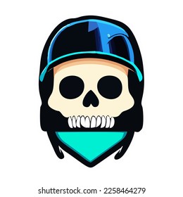 Cute skull sticker design. Great for souvenir design. Kawai sticker eps.