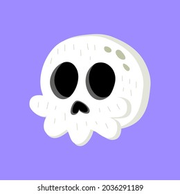 Cute skull symbol vector doodle. Cartoon happy halloween illustration
