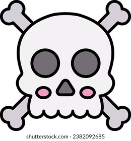Cute Skull Vektorsymbol. Kann für Druck-, Mobil- und Web-Anwendungen verwendet werden.