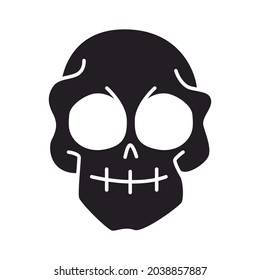 Cute skull vector icon isolated on a white background.