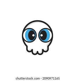 cute skull vector illustration design template. simple white background.