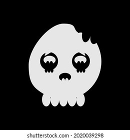 cute skull vector illustration for mascot logo or icon