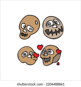 Cute skull vector. Suitable for use in the design of clothes or mugs.