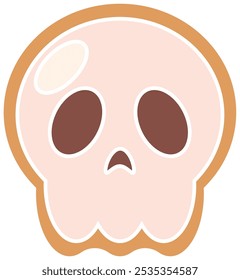 Cute skull-shaped Halloween cookie with soft colors Vector