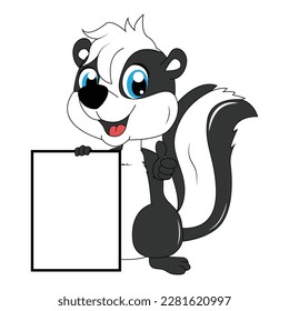 cute skunk animal cartoon illustration graphic