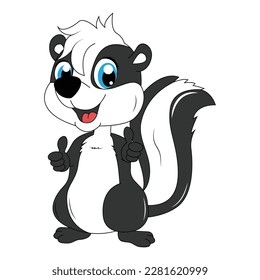 cute skunk animal cartoon illustration graphic