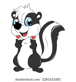 cute skunk animal cartoon illustration graphic