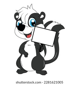 cute skunk animal cartoon illustration graphic