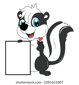 cute skunk animal cartoon illustration graphic