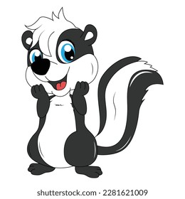 cute skunk animal cartoon illustration graphic
