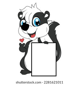 cute skunk animal cartoon illustration graphic