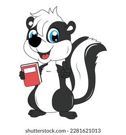 cute skunk animal cartoon illustration graphic