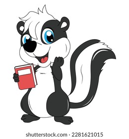 cute skunk animal cartoon illustration graphic