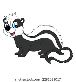 cute skunk animal cartoon illustration graphic