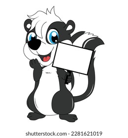 cute skunk animal cartoon illustration graphic