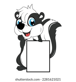 cute skunk animal cartoon illustration graphic