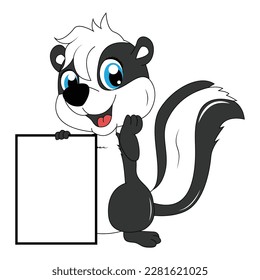 cute skunk animal cartoon illustration graphic