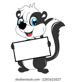 cute skunk animal cartoon illustration graphic