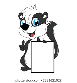 cute skunk animal cartoon illustration graphic