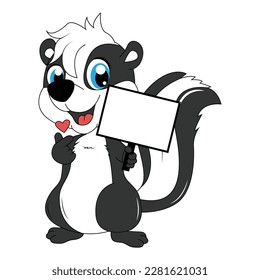 cute skunk animal cartoon illustration graphic