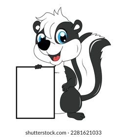 cute skunk animal cartoon illustration graphic