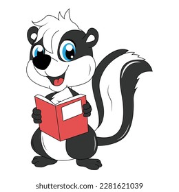 cute skunk animal cartoon illustration graphic